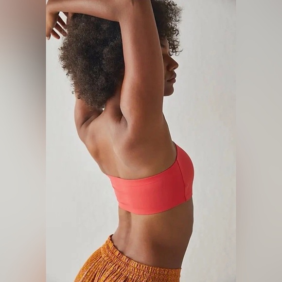 *NWT* Free People Nina Unlined Seamless Bandeau Bralette in Cayenne - Picture 2 of 6